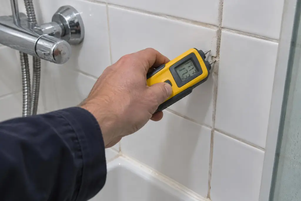 Lekdetectie Urk – vochtmeter op badkamertegels bij de douche